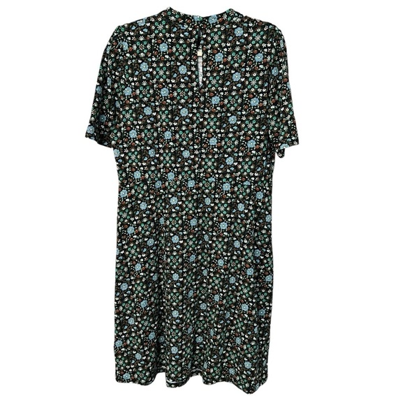 Boden High Neck A Line Dress Black Green Floral 12 Contemporary Modest Classic - Picture 4 of 4